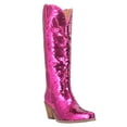 thumbnail image 2 of Dingo Women's Sequin Dance Hall Queen Tall Western Boot Snip Toe - DI 182-FUCHSIA 10 M  US, 2 of 5