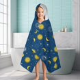 thumbnail image 6 of Blue Sun Moon Star Pattern Hooded Bath Towel，60"x35" for Ages 3 To 12 Kids, Quick Dry Lightweight Soft Microfiber Hood Beach Towel Cover Up for Kids, 6 of 7