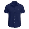 thumbnail image 4 of CHUMUD Mens Cotton Linen Short Sleeve Casual Pocket Shirts Button Down Shirt Collared Summer Cool & Breathable Blouse, 4 of 5