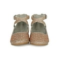 thumbnail image 4 of Little/Big Girls Glitter Round Toe Classic Criss Cross Strap Mary Jane Flat 19741, 4 of 5