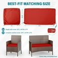 thumbnail image 2 of Kimunuk 3 Pcs Outdoor Cushion Covers, Waterproof Patio Seat Cushions Replacement Slipcovers for Wicker Rattan Conversation Furniture Set, Red, 2 of 6