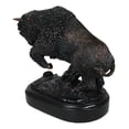 thumbnail image 5 of Rustic Western Charging American Buffalo Bison Bronze Electroplated Resin Statue, 5 of 9