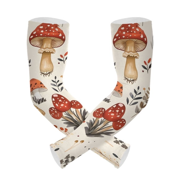 ALAZA Cute Mushroom UV Sun Protection Arm Sleeves UPF 50 Compression Cooling Sleeve 1 Pair