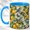 Blue, variant on Stained Glass Bluebird Coffee Mug, Lemon Bird Mug, Ceramic Cup