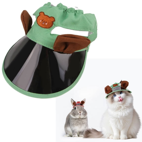 Goowood Summer Pet Sunshade Hat Breathable Dog Visor with Wide Brim Fashionable Cat Outdoor Sport Cap with Adjustable Strap for Small Medium