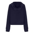 thumbnail image 4 of Solid Color Cropped Hoodies for Women Oversize Fit Autumn Sweatshirt Zipped Closure Zip-up Hoodie Streetwear with Pockets Gym Workout Athleisure Casual Essentials, 4 of 5