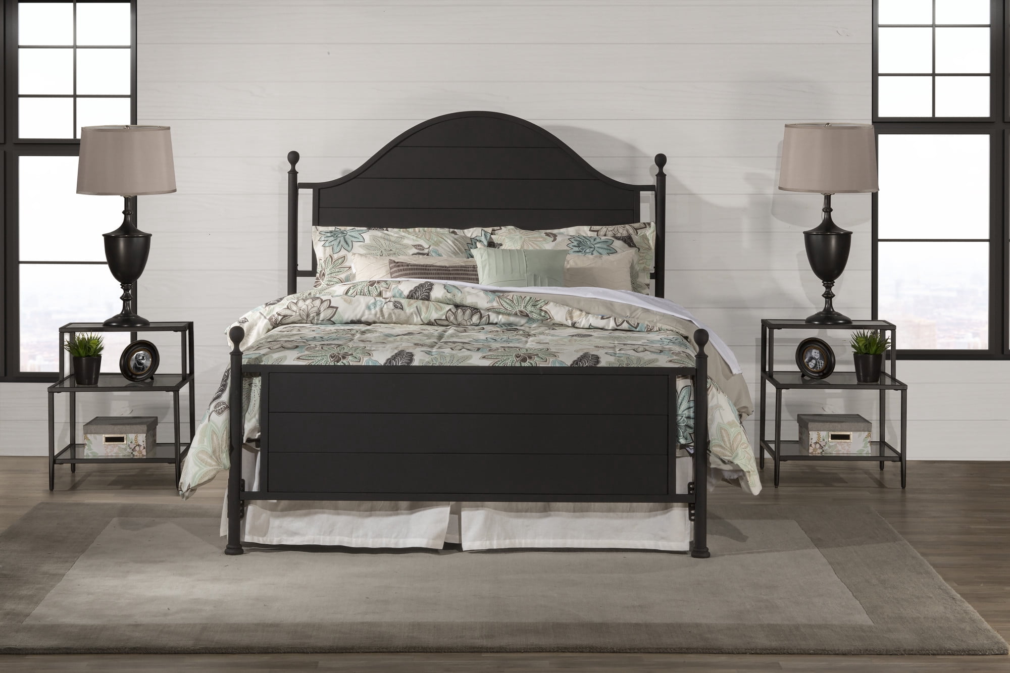Hillsdale Furniture Cumberland King Metal Bed, Textured Black