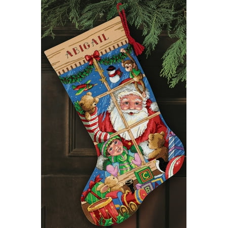 Dimensions Gold Collection "Santa's Toys Stocking" Counted Cross Stitch Kit, 16" Long