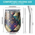 thumbnail image 5 of 12oz Stainless Steel Insulated Wine Tumbler with Lid and Straw – Double Wall Vacuum Mug for Hot & Cold Drinks, 304 Steel Interior, Sweat-Free Design, 5 of 5