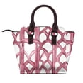 thumbnail image 3 of Single Shoulder Bag Rivet Bag 7.48×7.48×3.94in Removable Shoulder Belt Can Be Held Or Diagonal Across A Variety Of Matching Styles Crimson Moroccan Trellis Hand-Drawn Sketch_1, 3 of 6