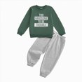 thumbnail image 6 of CAUYDY 0 3 6 9 12 Months Child Boys Fall Winter Autumn Clothes 2T 3T 4T 5T Baby Long Sleeve Pullover Elastic Sweatpants 2PCS Cute Set Newborn Picture Outfits Green for Sizes 2-3 Years, 6 of 6