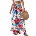 thumbnail image 1 of Pantalones Palazzo Bsubseach de viscosa con estampado floral de pierna ancha para mujer, 1 of 6