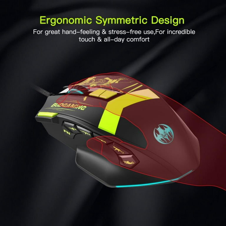 Led Mmo Mouse Laser Wired Gaming Mouse Boutons de souris de haute précision