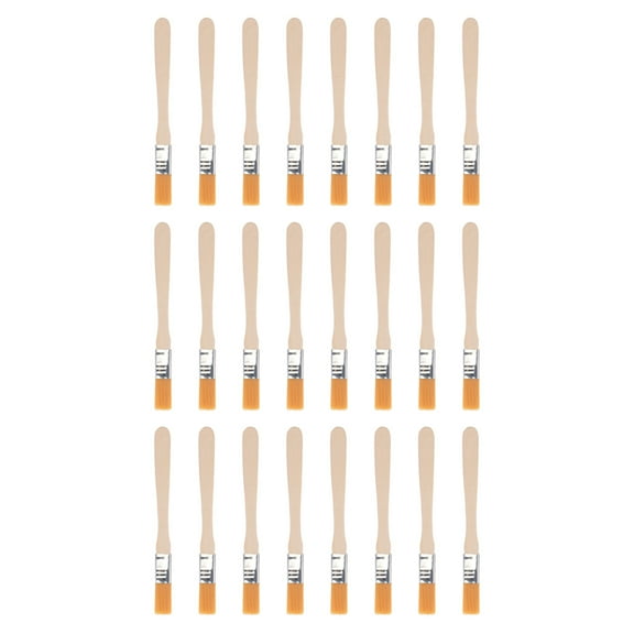 Uxcell 24Pcs 5" Paint Brush 0.5" Width Soft Nylon Bristle with Wood Handle for Wall, Cabinets, Fences