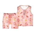 thumbnail image 2 of Cethrio Kids Girls Pajama Sets, Cute Comfy Soft Sleeveless Tank Tops & Shorts Watermelon Red Size 4-5 T, 2 of 3