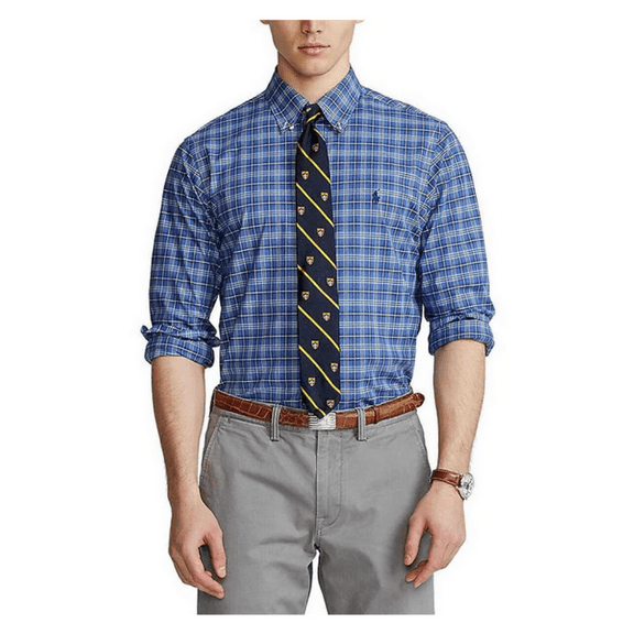 Polo Ralph Lauren Men's, Classic-Fit Medium Stretch Poplin Woven Shirt, Blue, S