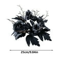 thumbnail image 3 of Black Halloween Candle Rings - 1-3 Pcs 10 Inch Artificial Wreath with Black Roses, Pumpkins, Maple Leaves for Thanksgiving, Fall Table Centerpieces, Fireplace, Door, Party Decor, 3 of 5