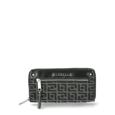 Fiorelli Women’s Kate Zipper Wallet, Black Jacquard