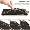 thumbnail image 2 of for iPhone 15 Pro Max Case, Cute Heart Wristband Lanyard Cross Body Strap Electroplated Camera Protection Shockproof Protective Case Women Girls for iPhone 15 Pro Max 6.7"-Black., 2 of 7