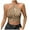 Khaki, variant on Womens Tank Top Womens Basic Minimalist Hanging Neck With Navel Strap Knitted Top Vest Strap Compression Shirt for Women Glitter Women Top Crop Top Counter Crop Classic Tops Women