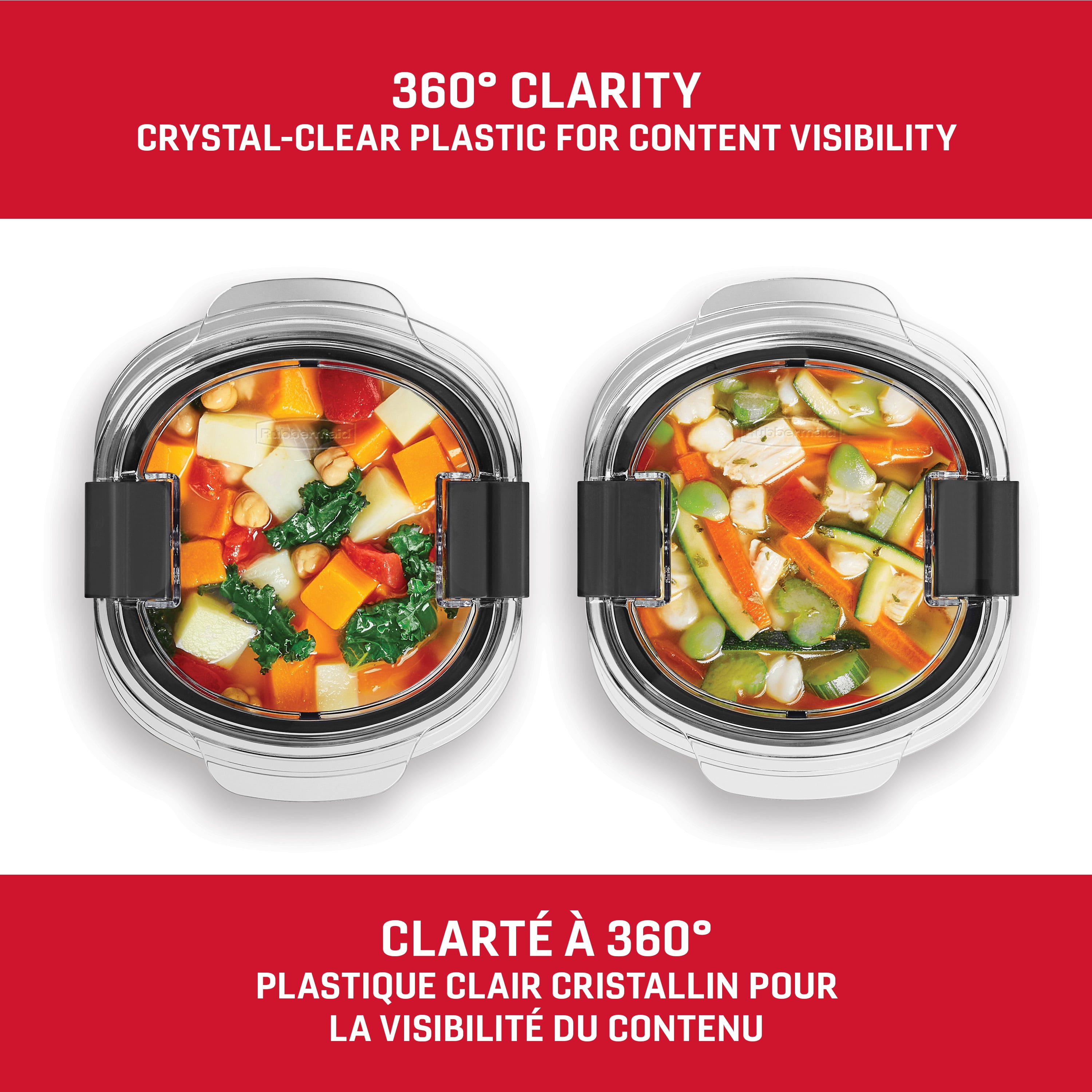 Rubbermaid Brilliance Round Food Storage Container, 3.5 cup (828 mL), 2 Pack