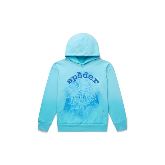 Sp5der Men's OG Web V2 Spray Hoodie Light Blue, from StockX