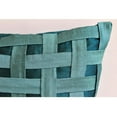 thumbnail image 3 of The HomeCentric Euro Sham Cover Teal Blue European Pillow Cover Pack of 2, 26x26 inch Silk Euro Sham&nbsp;Cover Geometric Checkered Basket Weave Texture Euro - Peacock Green N Teal Basket Weave, 3 of 4