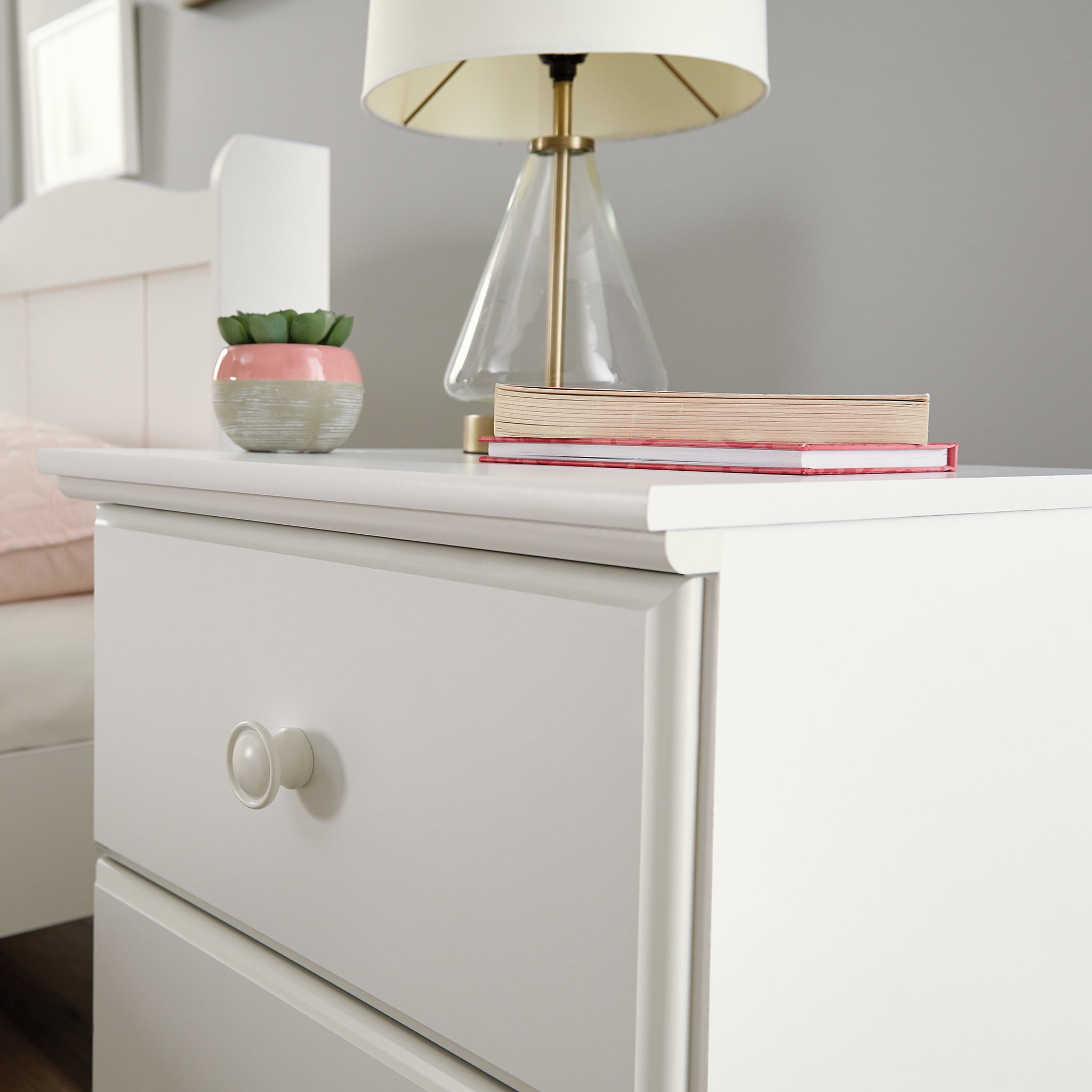Sauder Storybook 2 Drawer Nightstand Soft White Finish