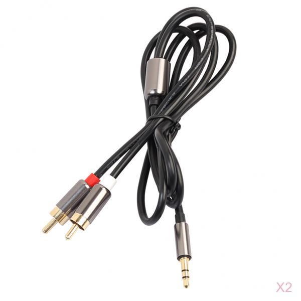 2Pack 3.5mm Male to 2 RCA Male Plug Audio Adapter Y Splitter Cable 