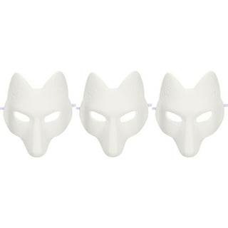 2Pcs DIY Masquerade Masks Party Blank Masks Fox Painting Blank Masks Cute  Masquerade Mask 