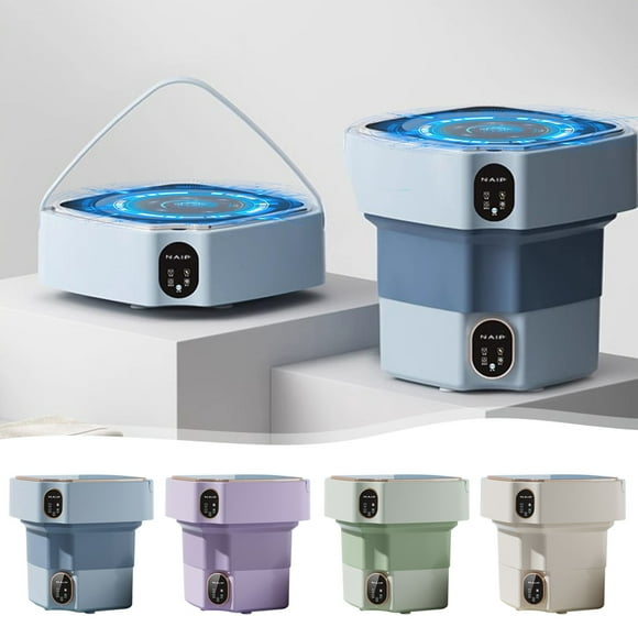 Fiudx Lavadora Portátil, Diseño Plegable Compacto, Capacidad de 17 L, Lavado y Secado Integrados, Motor Potente, Almacenamiento Compacto, Uso Doméstico, 12 V, 24 W, Fácil de Guardar.
