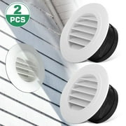 2pcs 4IN Round Air Soffit Vents Louver Grille Covers Built-in Fly Screen Mesh