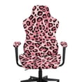 thumbnail image 3 of Whosucclay Pink Leopard Print Gaming Chair Cover,Removable Office Chair Cover with Zipper,Stretch Anti-dust Universal Rotating,Washable High Back Computer Seat Protector for Pets, 3 of 8