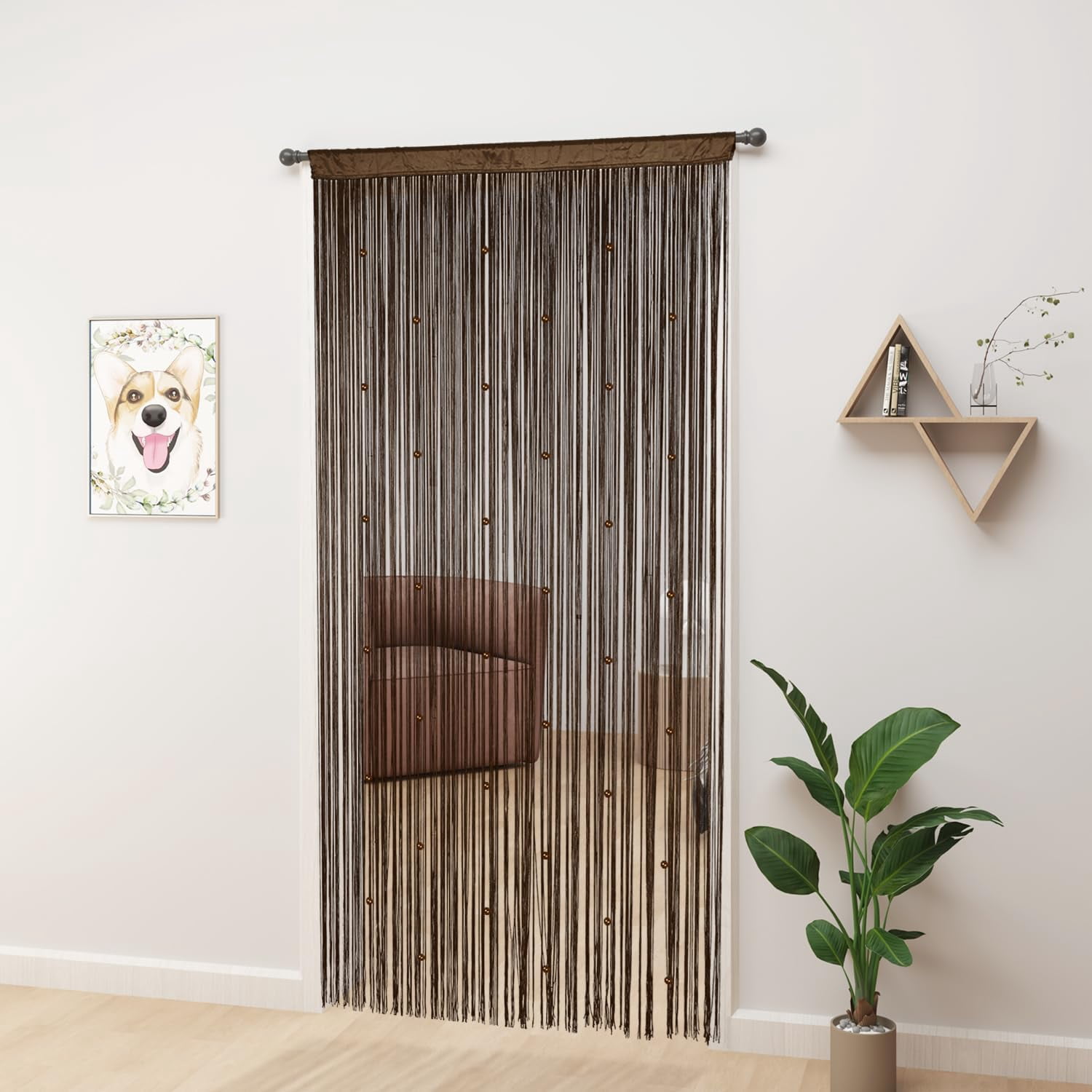 UniVerse Beaded Curtain Beaded Curtains for Doorways Crystals Suitable for Interior Hanging Decoration and Partitions Closet Curtains (39"x79", Coffee)