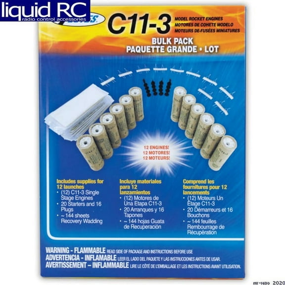 Estes Rockets C11-3 Model Rocket Engines 12Pk
