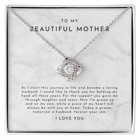 Mother Of The Groom From Son As I Start This Journey Necklace A Meaningful Necklace Perfect For Anniversaries Birthdays Valentine Version 500, White Love Knot Necklace