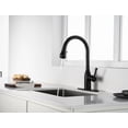 thumbnail image 3 of AUKTOPT Modern Hidden Pull-Out Kitchen Faucet with 2 Water Modes, Swivel High Arc Kitchen Sink Faucet with Deck Plate Suit to 1 or 3 Holes , Solid Brass Construction, Matte Black, 3 of 6