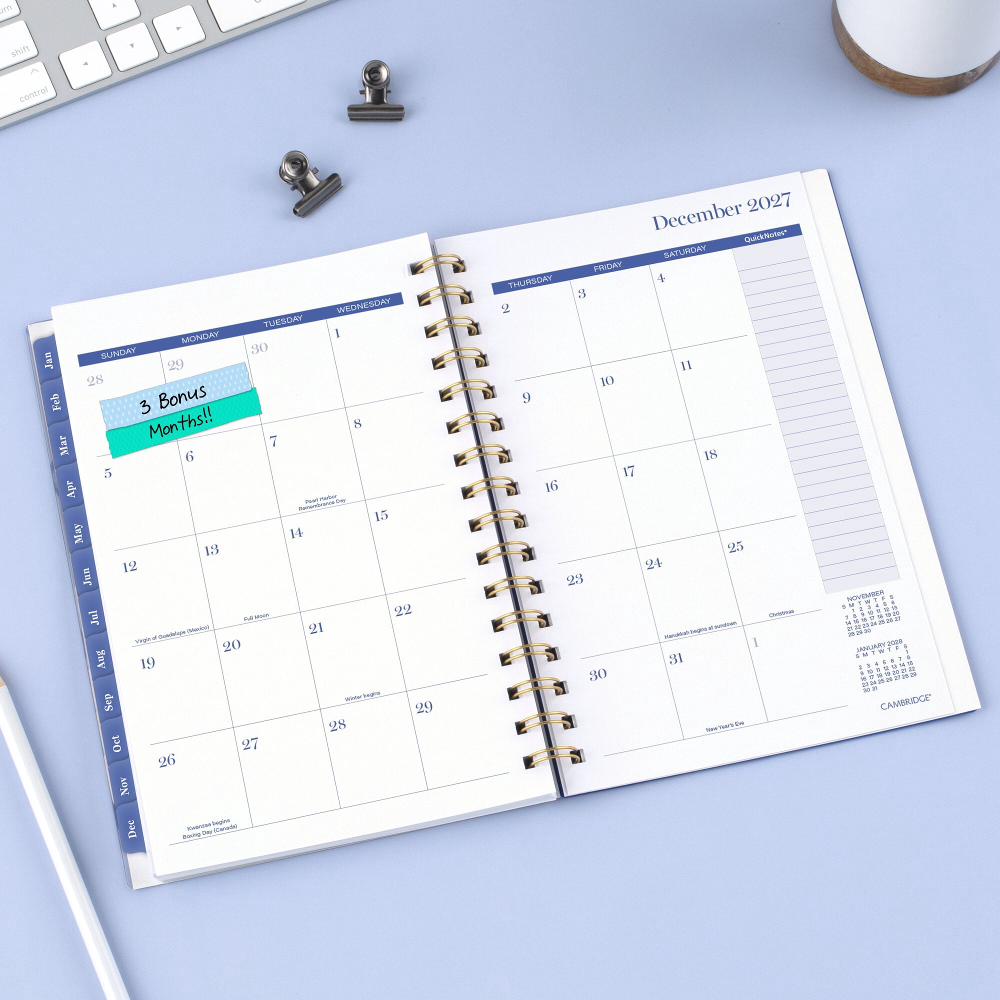 Mead Cambridge Cyane 2027 Weekly Monthly Planner Small 5 12 x 8 12 - Regular