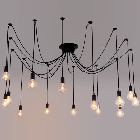 

Litfad Multi-Light Pendants Black Chandelier for Living Room Restaurant 14-Lights