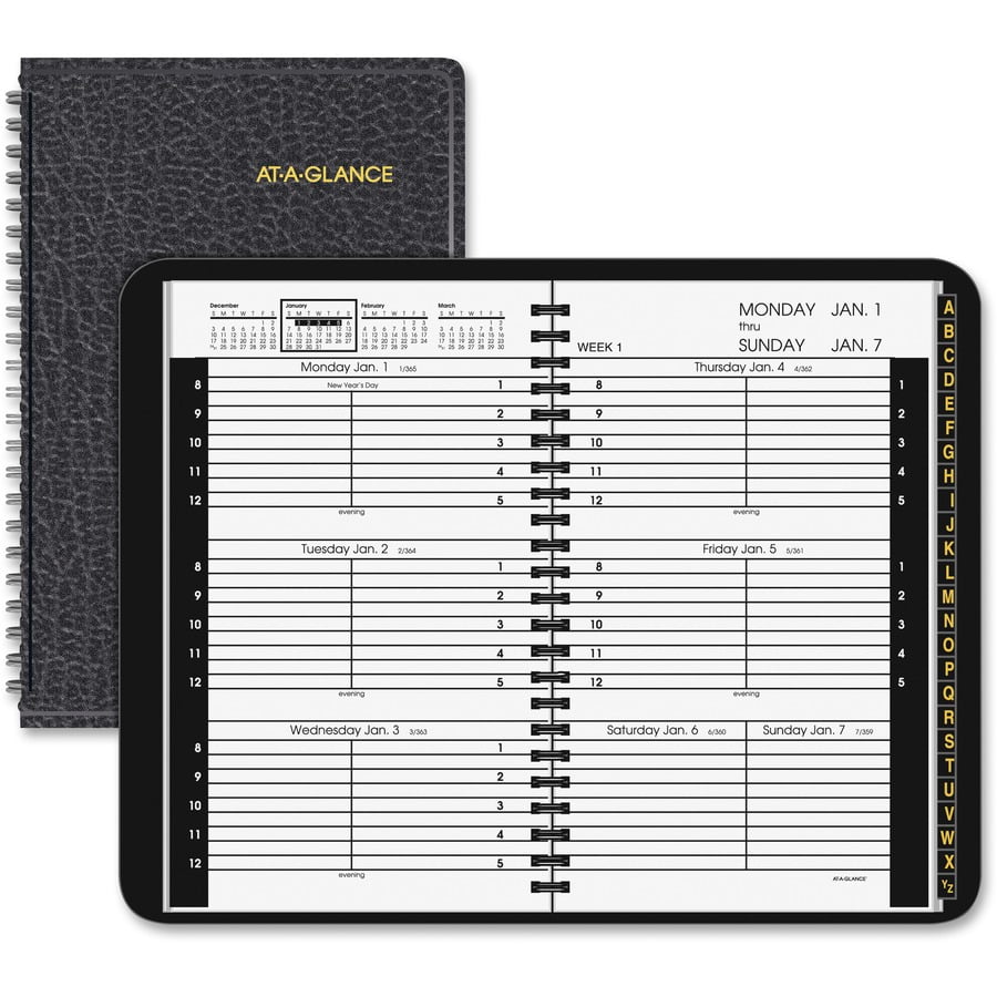 AtAGlance Weekly Appointment Book with Tabbed Telephone/Address