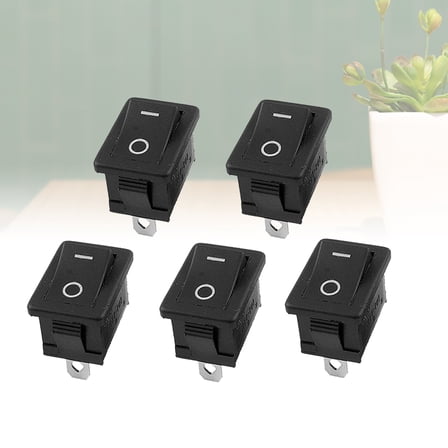 TINKSKY 5Pcs On Off Mini Switch Black Metal Round Shape for Electrical Projects