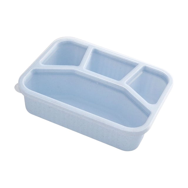 Wheat Straw Compartment Bento Box with Transparent Lid LeakProof Food Storage Container for Travel, Office, Fresh Meal Prep