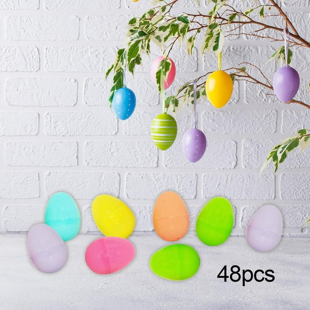 JOYIN Lot de 25 grands œufs de Pâques pastel de 8 cm en plastique, vides colorés JOYIN Lot de 25 grands œufs de Pâques pastel de 8 cm en plastique, vides colorés