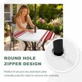 thumbnail image 5 of Round Outdoor Tablecloth with Umbrella Hole and Zipper, Red Striped Fitted Table Cover with Elastic Edge for 31-35 Inch, Farmhouse Simple Line Vertical Stripes Waterproof Patio Tablecoths for Picnic, 5 of 9