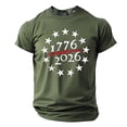 thumbnail image 3 of Usa 250Th Anniversary Shirt Short Sleeve T Shirt Comfortable Breathable 250Th Graphic Tees Men Army Green L, 3 of 6