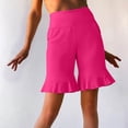 thumbnail image 4 of snilers Womens Flared Bermuda Long Shorts with Pockets High Waisted Knee Length Bell Bottom Shorts for Women Walking Athletic M, 4 of 9