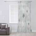 thumbnail image 3 of White Green Dandelion Semi Sheer Curtains Drapes for Living Room, Bedroom, French Doors Window 84 Inches Long, Grey Floral Leaves Rod Pocket Chiffon Curtain Drapery Voile Draperies Panel, 3 of 6