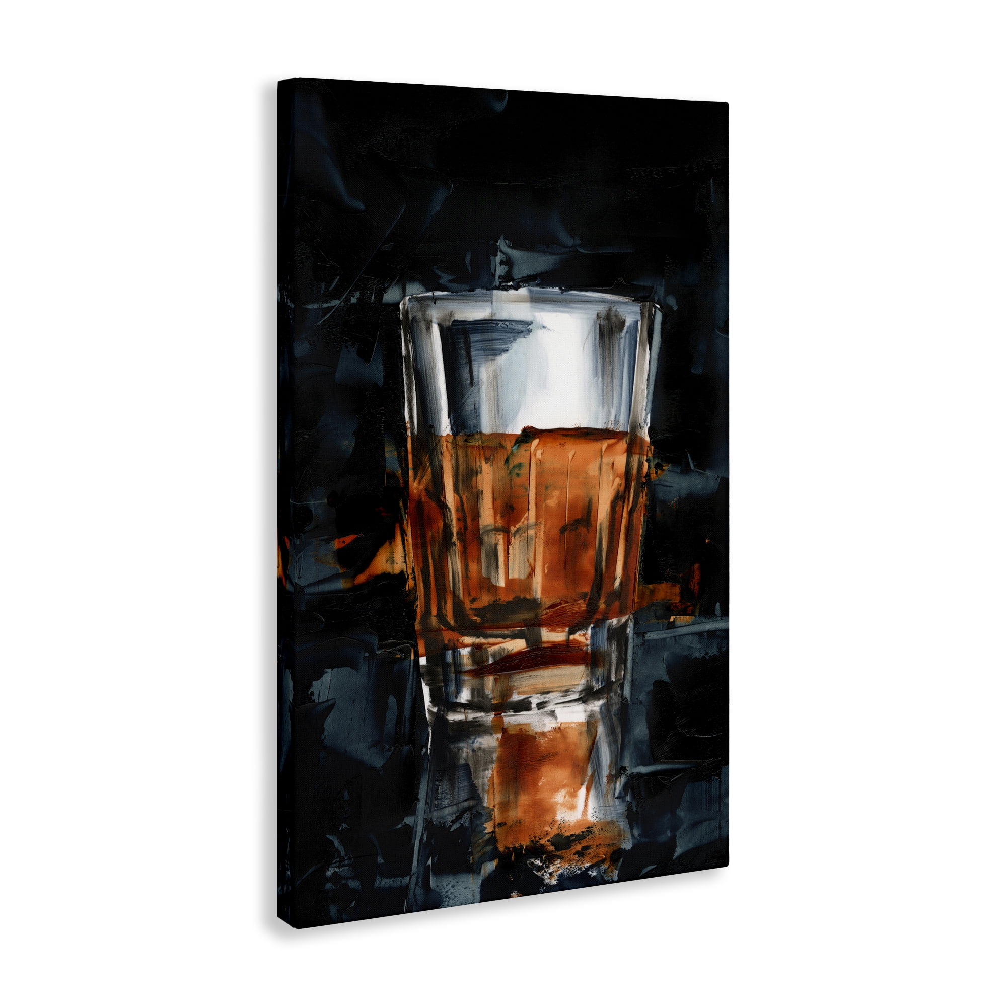 Stupell Industries Straight Whiskey Glass Food & Beverage Painting Wrapped Canvas Art Print Wall Art, 16 x 24