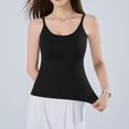 thumbnail image 4 of Fanxing Tank top with Built in Bra for Women Plus Size Spaghetti Strap Padded Athletic Tops Summer Camisole Shirts Workout Yoga Shirt Black,L, 4 of 8