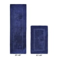 thumbnail image 2 of Better Trends Luxury Bathroom Rug 2 Piece Set 100% Cotton Bath Rug Water Absorbent, Reversible Machine Washable Runner Mat for Bathroom, Bathtub, Laundry Room 21"x34"|20"x60" Navy Lux Collection, 2 of 4